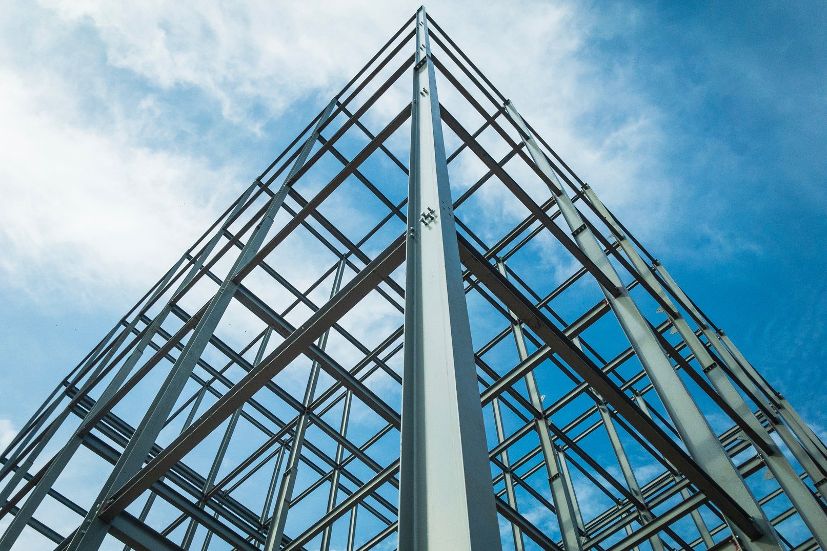 Construction of Building Against Sky Background